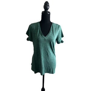 Lanston Split Sleeve V-Neck Tee | Emerald | Size Small | NWT